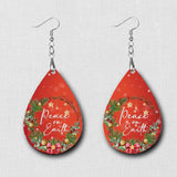 Hardboard Dangle Earrings - Holiday Christ the Savior / Peace on Earth