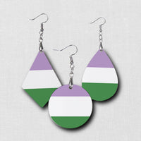 Hardboard Dangle Earrings - LGBTQ Flag Fashion Earrings