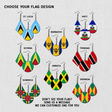 Hardboard Dangle Earrings - West Indian Flags