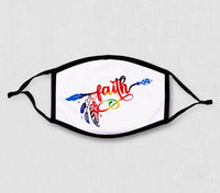 Adjustable Face Mask - FAITH (Decorative Feathers)