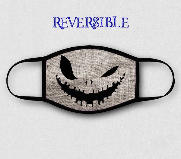 Adjustable Face Mask - Halloween Boogeyman REVERSIBLE