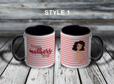 11oz Custom Mug - Happy Mother's Day Striped Mug with Mom