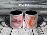 11oz Custom Mug - Happy Mother's Day Striped Mug with Mom