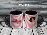 11oz Custom Mug - Happy Mother's Day Striped Mug with Mom