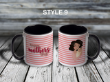 11oz Custom Mug - Happy Mother's Day Striped Mug with Mom