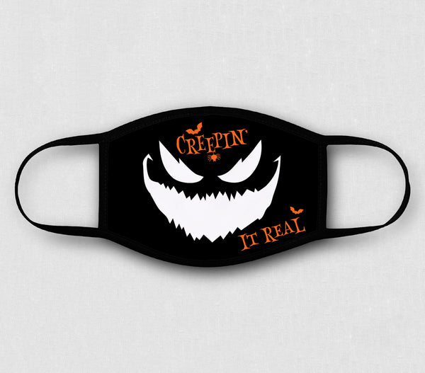 Adjustable Face Mask - Halloween Creepin' It Real: Boogie Face