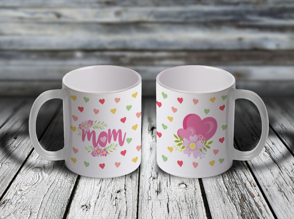 11oz Custom Mug - MOM Hearts Covered Mug