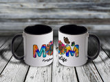 11oz Custom Mug - #MOMLIFE Tie-Dye MOM Sunflower