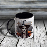 11oz Custom Halloween Mug - HALLOWEEN - SUGAR SKULL WITCH