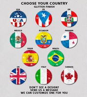 Fashion Glitter Decals for Phone Grips - World Country Flags | Phone Grip NOT INCLUDED |