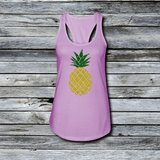 Glitter Rhinestone Women's Custom Racerback Tank Tops - Pineapple Lovers