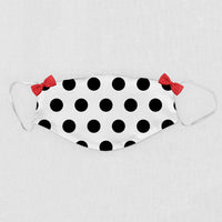 Hexagon Face Mask w/ Filter Pocket - Polka Dot Bows Edition