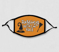Adjustable Face Mask - Fun Halloween Resting Witch Face