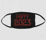 Rhinestone Face Mask - Happy 2023