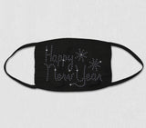 Rhinestone Face Mask - Happy New Year