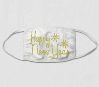 Rhinestone Face Mask - Happy New Year