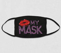 Rhinestone Face Mask - Kiss My Mask w/Glitter & Rhinestone