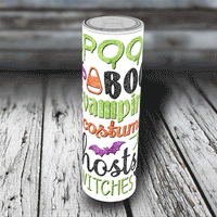 20 oz. Skinny Tumbler - Halloween Subway Art