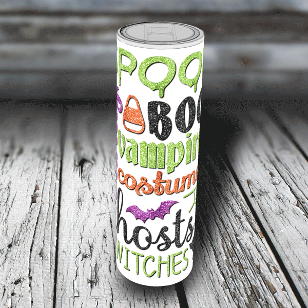 20 oz. Skinny Tumbler - Halloween Subway Art
