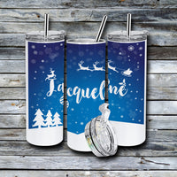 20 oz. Personalized Holiday Skinny Tumbler - Winter Wonderland