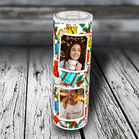 20 oz. Personalized Holiday Skinny Tumbler - Christmas Memories Photo Tumbler
