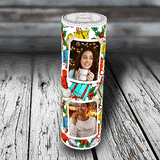 20 oz. Personalized Holiday Skinny Tumbler - Christmas Memories Photo Tumbler