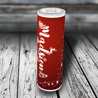 20 oz. Personalized Holiday Skinny Tumbler - Magical Christmas Tree