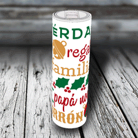 20 oz. Holiday Skinny Tumbler - Feliz Navidad Subway Art