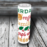20 oz. Holiday Skinny Tumbler - Feliz Navidad Subway Art