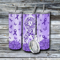 20 oz. Skinny Tumbler - Awareness Alzheimer's Disease Purple