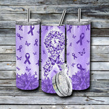 20 oz. Skinny Tumbler - Awareness Alzheimer's Disease Purple