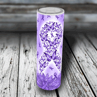 20 oz. Skinny Tumbler - Awareness Alzheimer's Disease Purple