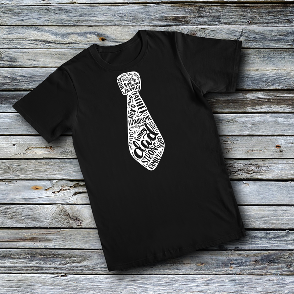 Unisex Custom Tees - DAD "TIE" WordArt T-Shirt