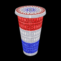 Rhinestone Glitter Tumbler - THE RED WHITE and BLUE