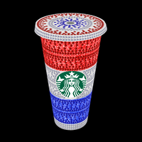 Rhinestone Glitter Tumbler - THE RED WHITE and BLUE