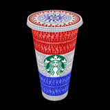 Rhinestone Glitter Tumbler - THE RED WHITE and BLUE