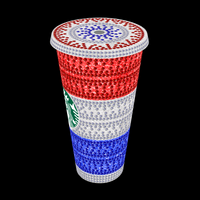 Rhinestone Glitter Tumbler - THE RED WHITE and BLUE