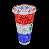 Rhinestone Glitter Tumbler - THE RED WHITE and BLUE