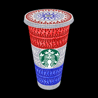 Rhinestone Glitter Tumbler - THE RED WHITE and BLUE