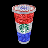 Rhinestone Glitter Tumbler - THE RED WHITE and BLUE