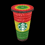 Rhinestone Glitter Tumbler - THE RED YELLOW and GREEN (Pan-African, Rasta)