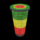 Rhinestone Glitter Tumbler - THE RED YELLOW and GREEN (Pan-African, Rasta)