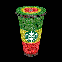 Rhinestone Glitter Tumbler - THE RED YELLOW and GREEN (Pan-African, Rasta)