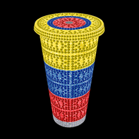 Rhinestone Glitter Tumbler - THE YELLOW BLUE and RED (Colombia, Ecuador)