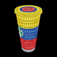 Rhinestone Glitter Tumbler - THE YELLOW BLUE and RED (Colombia, Ecuador)