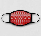 Adjustable Face Mask - Ugly Sweater Winter Trees
