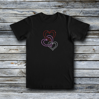 Rhinestone Custom Tees - Valentine's Day: Connected Hearts