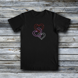 Rhinestone Custom Tees - Valentine's Day: Connected Hearts