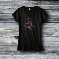 Rhinestone Custom Tees - Valentine's Day: Connected Hearts