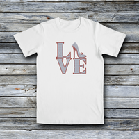 Rhinestone Custom Tees - Valentine's Day: LOVE HEELS